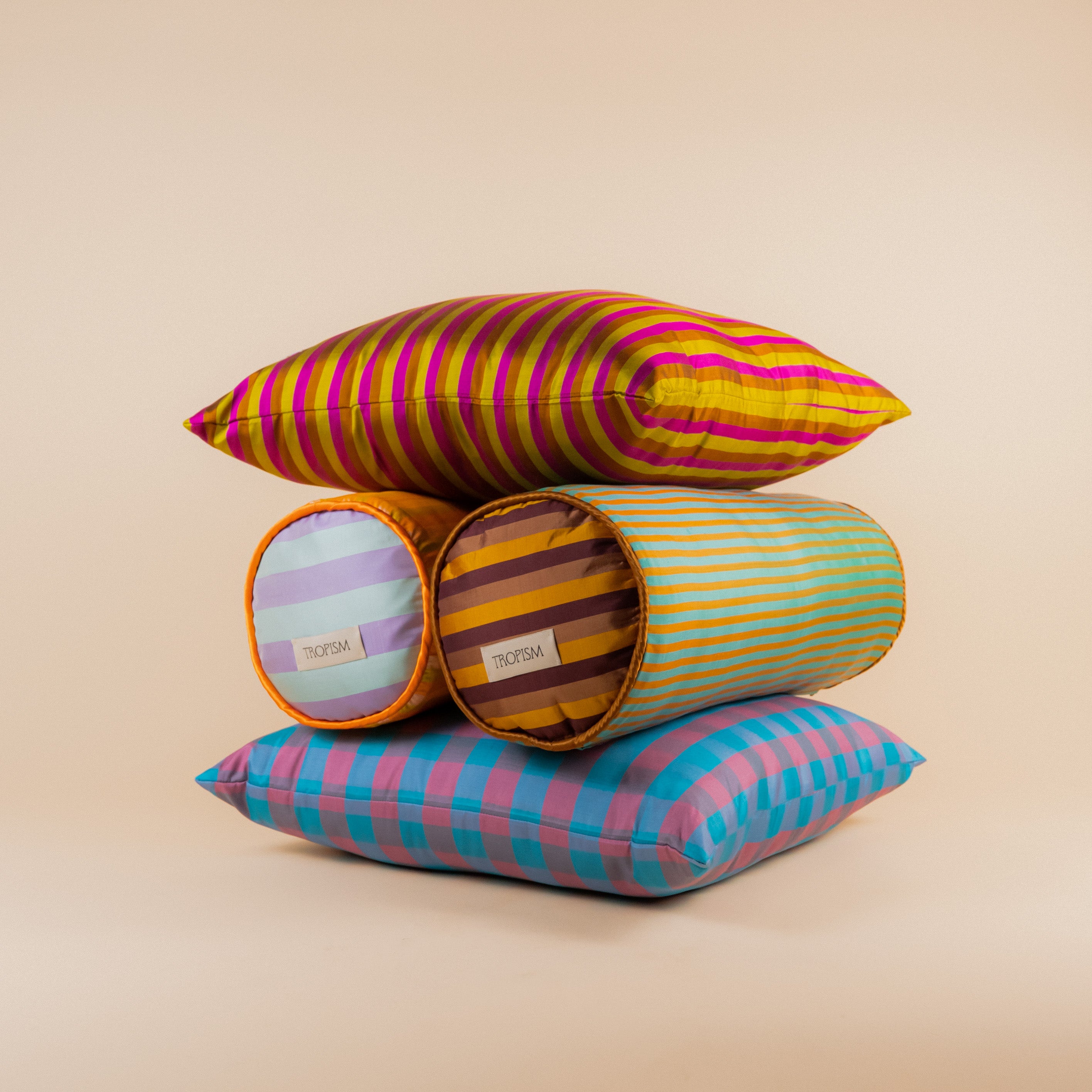 PARALLEL Silk Bolster Cushion