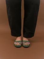 Embroidered Slipper (Green)