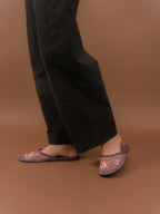 Embroidered Slipper (Purple)
