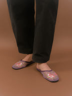Embroidered Slipper (Purple)